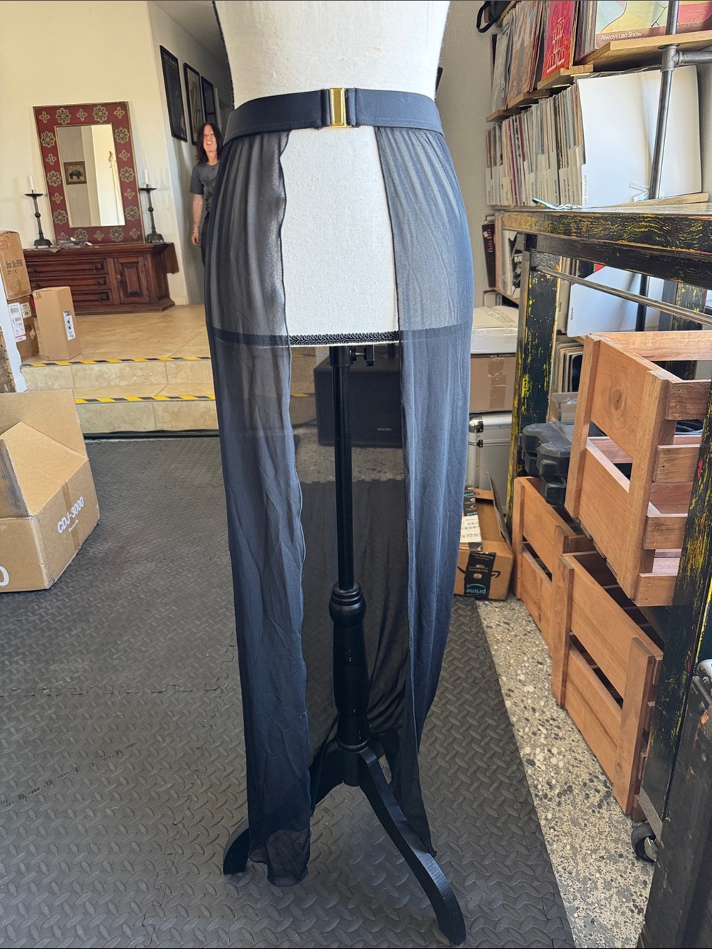 New Black Sheer Skirt/ Beach Swimsuit Coverup